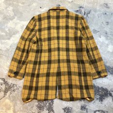 画像2: OLD CHECK PATTERN WOOL TAILORED JACKET / Mens L / MADE IN USA (2)