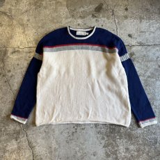 画像1: POINT LINE DESIGN COLOR L/S KNIT SWEATER / Ladies L(M) / MADE IN USA (1)