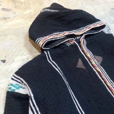 画像3: NATIVE STRIPE PATTERN ZIP UP RUG HOODIE JACKET / Mens L (3)