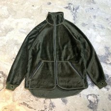 画像1: OLIVE COLOR EURO MILITARY FLEECE JACKET / Mens L (1)