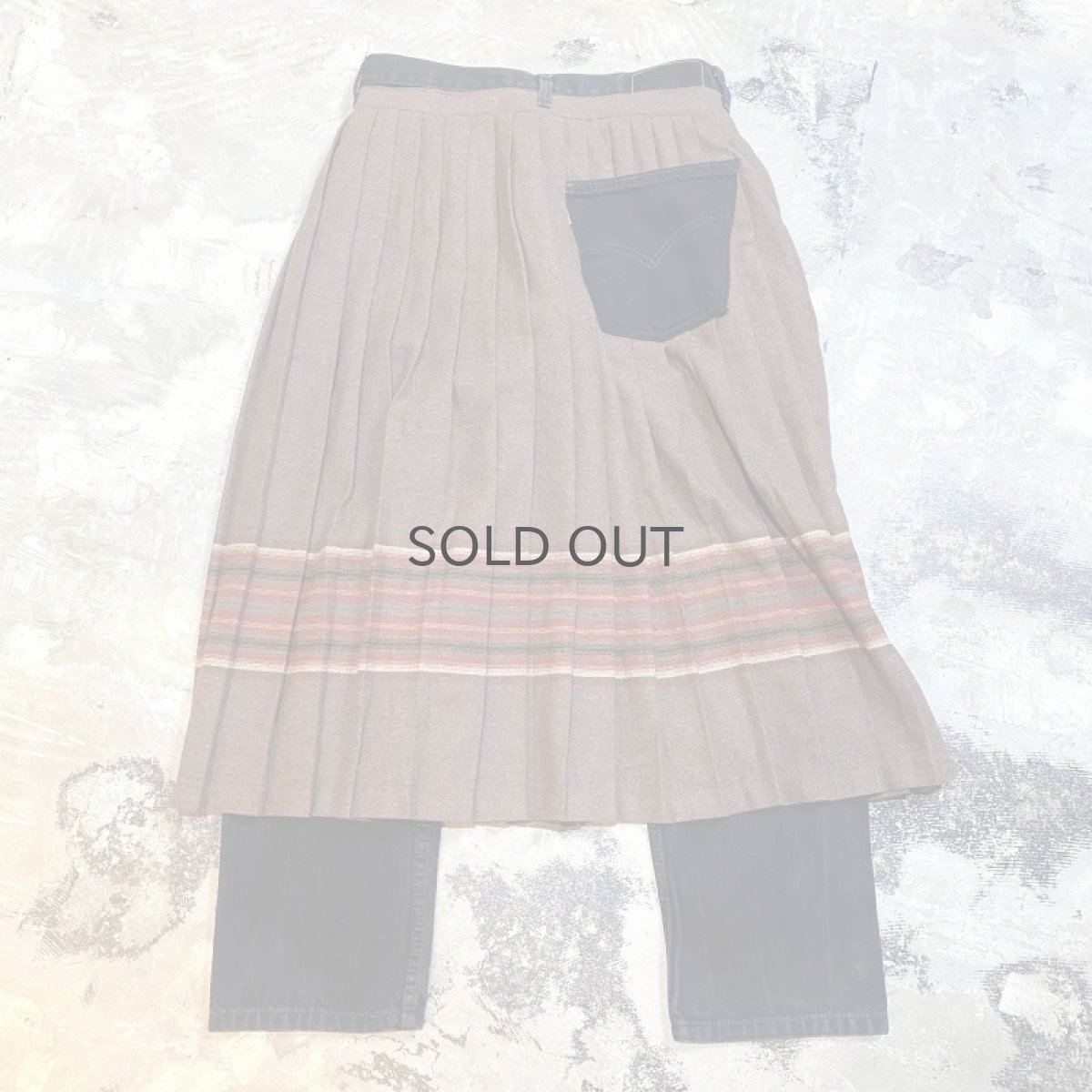 画像2: 【Wiz&Witch】"UNITED" WRAP SKIRT DENIM PANTS / W31 (2)