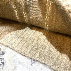 画像8: BEIGE COLOR MOHAIR CABLE KNIT CARDIGAN / Mens M (8)