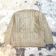 画像2: BEIGE COLOR MOHAIR CABLE KNIT CARDIGAN / Mens M (2)