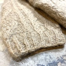 画像7: BEIGE COLOR MOHAIR CABLE KNIT CARDIGAN / Mens M (7)