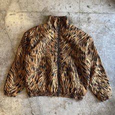 画像1: ANIMAL PATTERN SILK DESIGN ZIP UP JACKET / Ladies L (1)