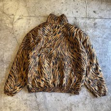 画像2: ANIMAL PATTERN SILK DESIGN ZIP UP JACKET / Ladies L (2)