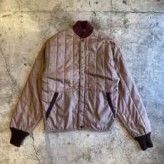 画像1: OLD BEIGE COLOR QUILTING DESIGN ZIP UP JACKET / Ladies M (1)