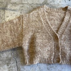 画像6: BOXY LINE SHORT DESIGN KNIT CARDIGAN / Ladies L (6)