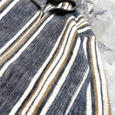 画像4: STRIPE PATTERN ZIP UP HOODIE JACKET / Mens L (4)