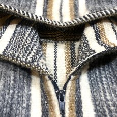 画像10: STRIPE PATTERN ZIP UP HOODIE JACKET / Mens L (10)