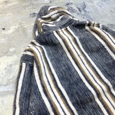 画像9: STRIPE PATTERN ZIP UP HOODIE JACKET / Mens L (9)