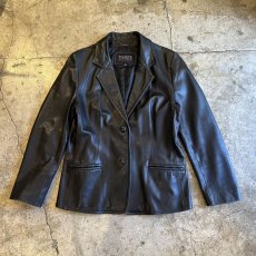 画像1: REAL LEATHER TAILORED DESIGN JACKET / Ladies M(L) (1)