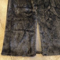 画像8: BLACK COLOR SHAGGY FAUX FUR BACK SLIT SKIRT / W23~W29 (8)