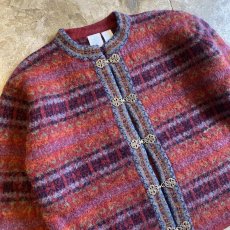 画像3: ALL OVER PATTERN DESIGN NORDIC KNIT CARDIGAN / Ladies M (3)