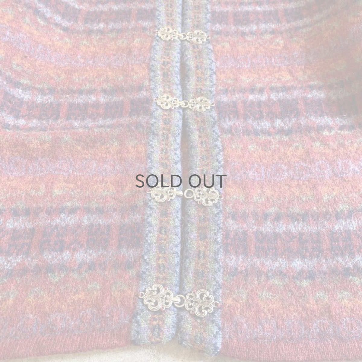 画像5: ALL OVER PATTERN DESIGN NORDIC KNIT CARDIGAN / Ladies M (5)