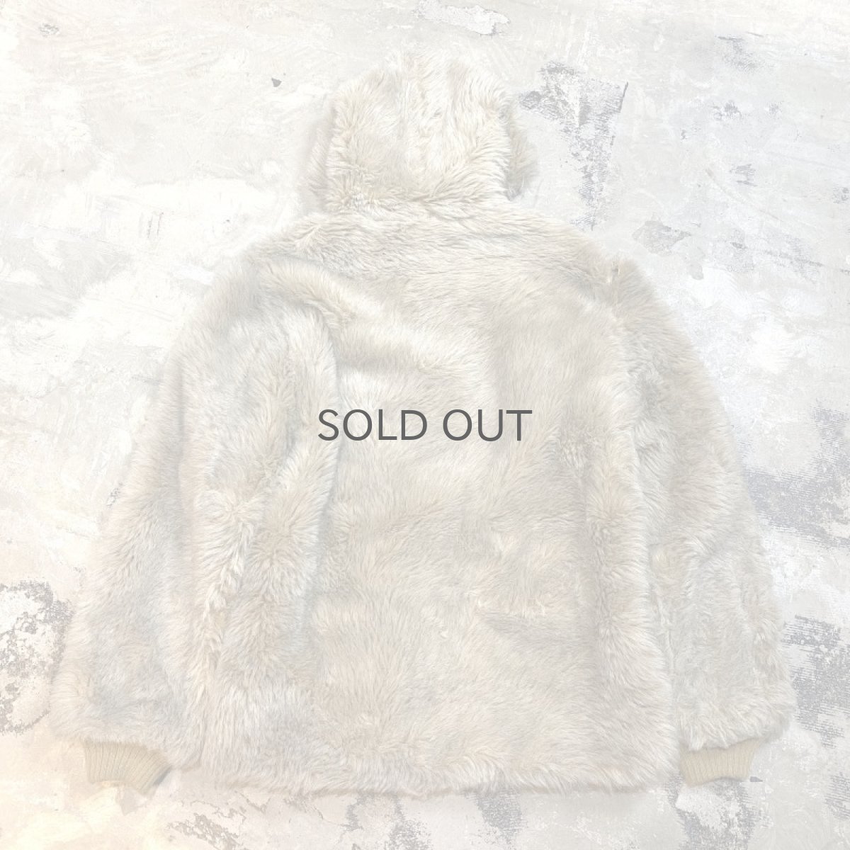 画像2: OLD FAUX FUR ZIP UP HOODIE JACKET / Mens M (2)