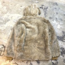 画像2: OLD FAUX FUR ZIP UP HOODIE JACKET / Mens M (2)