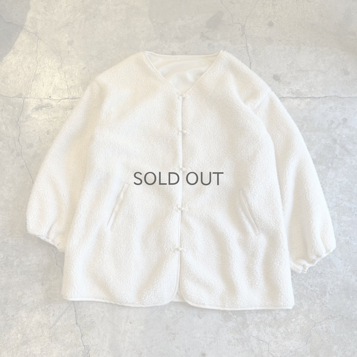 画像1: CHINA BUTTON DESIGN BOA JACKET / Ladies L (1)