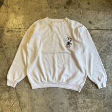 画像1: OLD POINT CHARACTER EMBROIDERY DESIGN L/S SWEAT / Ladies L / MADE IN USA (1)