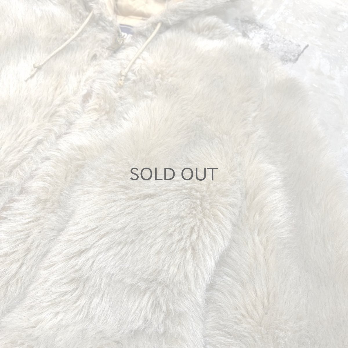 画像4: OLD FAUX FUR ZIP UP HOODIE JACKET / Mens M (4)