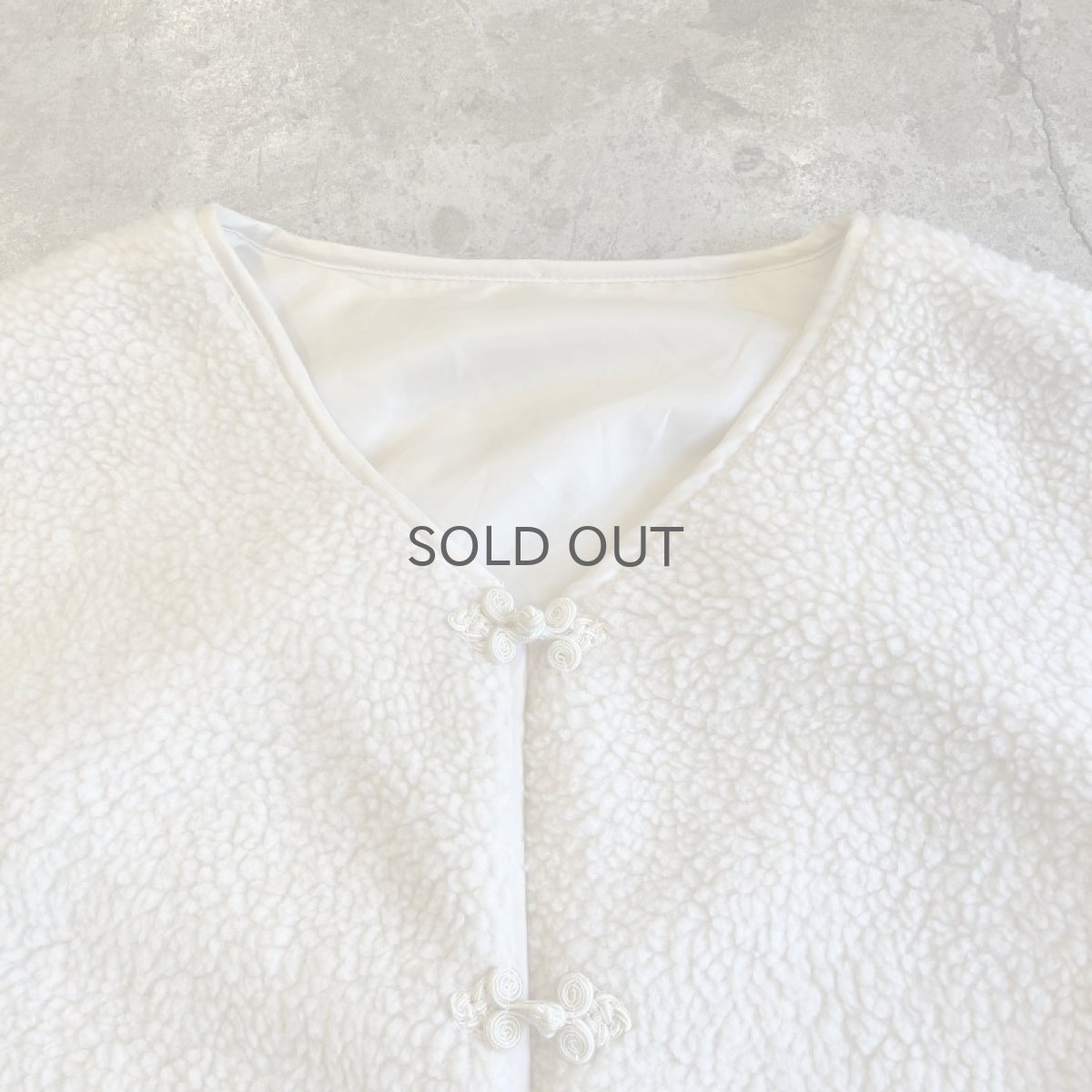 画像8: CHINA BUTTON DESIGN BOA JACKET / Ladies L (8)