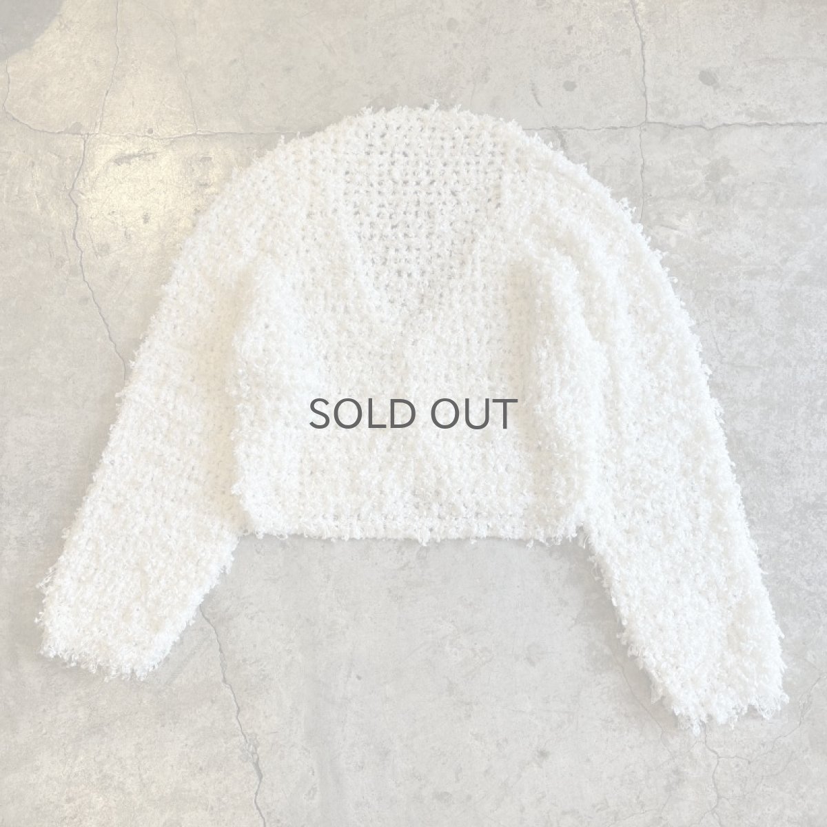 画像2: WHITE COLOR LOW GAUGE DESIGN L/S CARDIGAN / Ladies M (2)