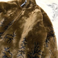 画像4: 90's REINDEER PATTERN HI NECK FAUX FUR JACKET / Mens M / MADE IN USA (4)