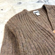 画像3: BROWN COLOR RIB KNITTING MOHAIR CARDIGAN / Mens S(M) (3)