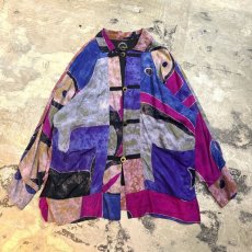 画像1: ALL OVER PATTERN ARTISTIC CHINA DESIGN JACKET / Mens L (1)