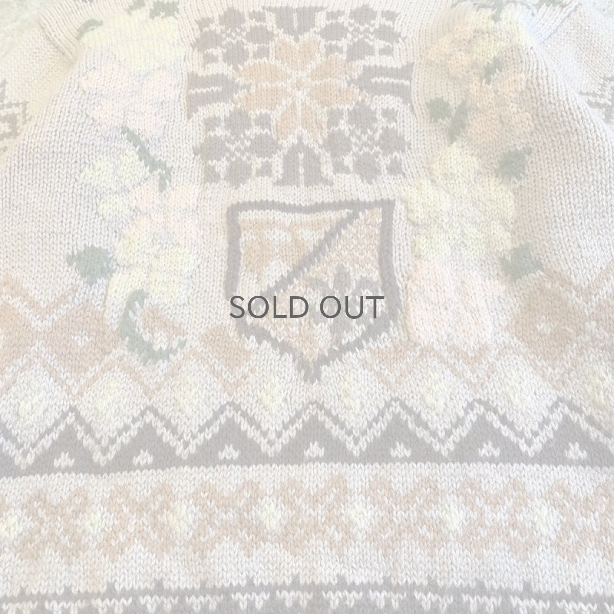 画像5: ALL OVER PATTERN BACK CROCHET DESIGN KNIT SWEATER / Ladies L (5)