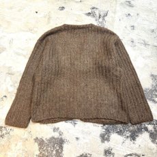 画像2: BROWN COLOR RIB KNITTING MOHAIR CARDIGAN / Mens S(M) (2)