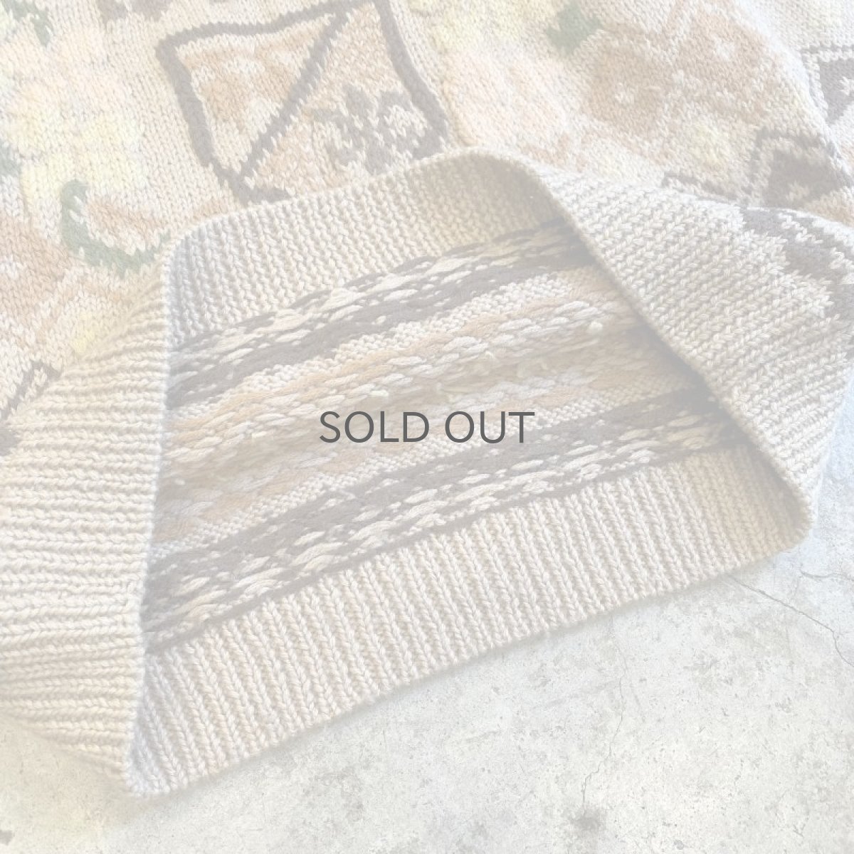 画像9: ALL OVER PATTERN BACK CROCHET DESIGN KNIT SWEATER / Ladies L (9)