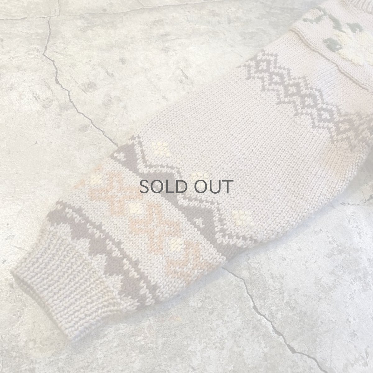 画像8: ALL OVER PATTERN BACK CROCHET DESIGN KNIT SWEATER / Ladies L (8)