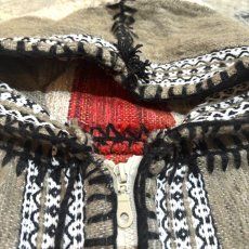 画像10: NATIVE PATTERN STITCH LINE HOODIE JACKET / Mens M (10)