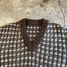 画像8: MIX COLOR CHAIN STITCH KNITTING DESIGN KNIT SWEATER / Ladies M (8)