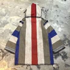 画像2: NATIVE PATTERN STITCH LINE HOODIE JACKET / Mens M (2)