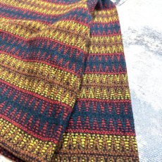 画像6: 50's BORDER PATTERN HALF BUTTON KNIT SWEATER / Mens L (6)