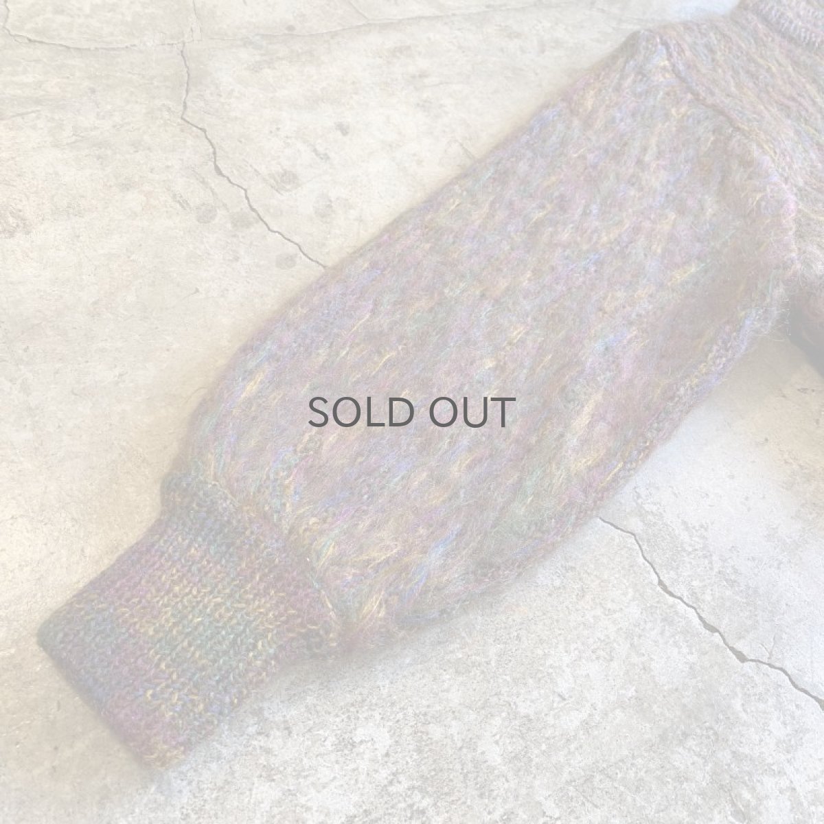 画像6: MIX COLOR MOHAIR DESIGN KNIT CARDIGAN / Ladies L (6)