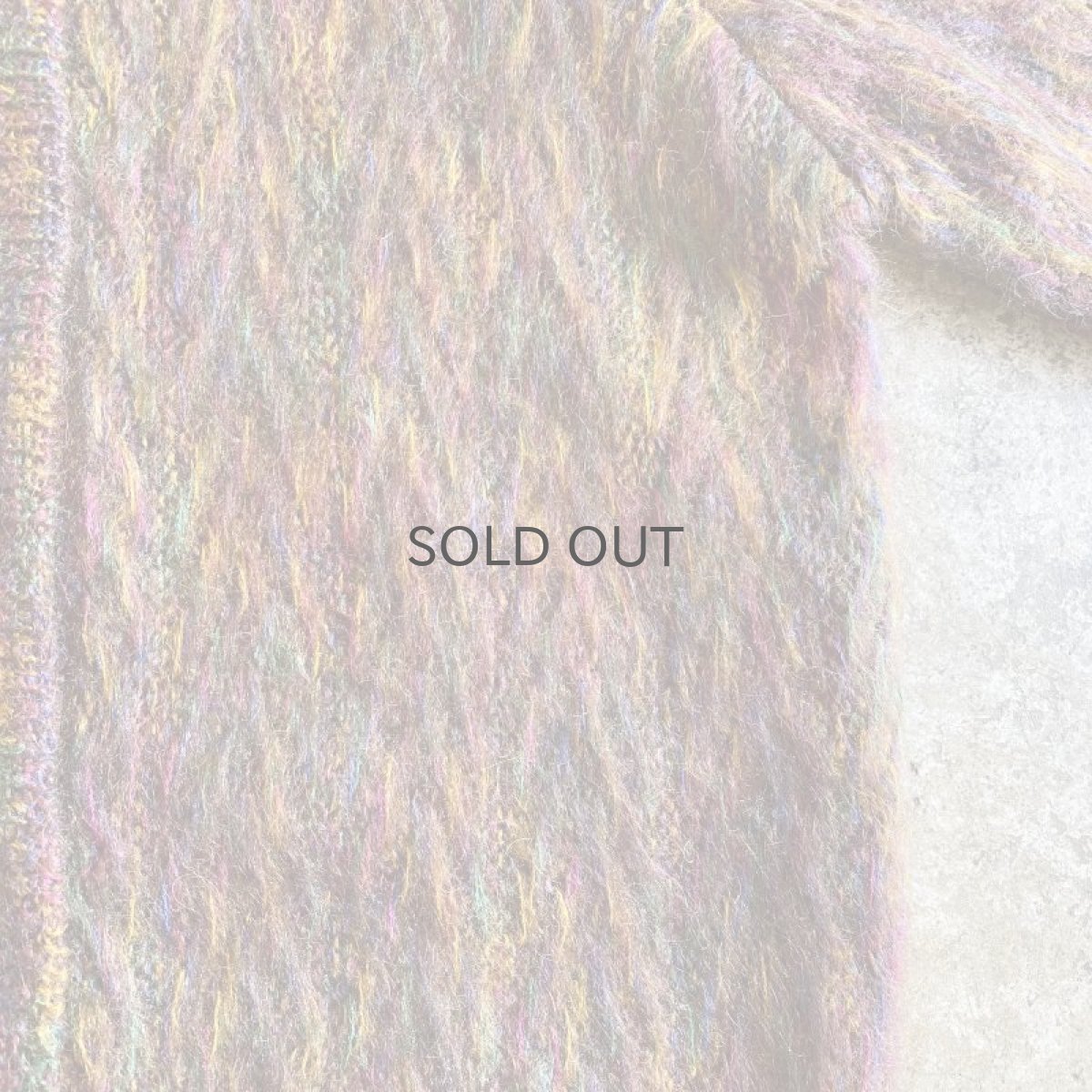 画像8: MIX COLOR MOHAIR DESIGN KNIT CARDIGAN / Ladies L (8)