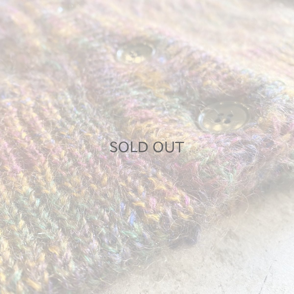 画像12: MIX COLOR MOHAIR DESIGN KNIT CARDIGAN / Ladies L (12)