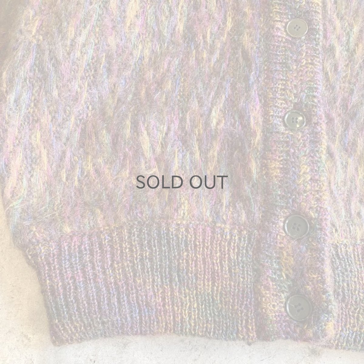 画像5: MIX COLOR MOHAIR DESIGN KNIT CARDIGAN / Ladies L (5)