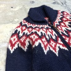 画像3: NORDIC KNITTING PATTERN COWICHAN SWEATER / Mens M (3)