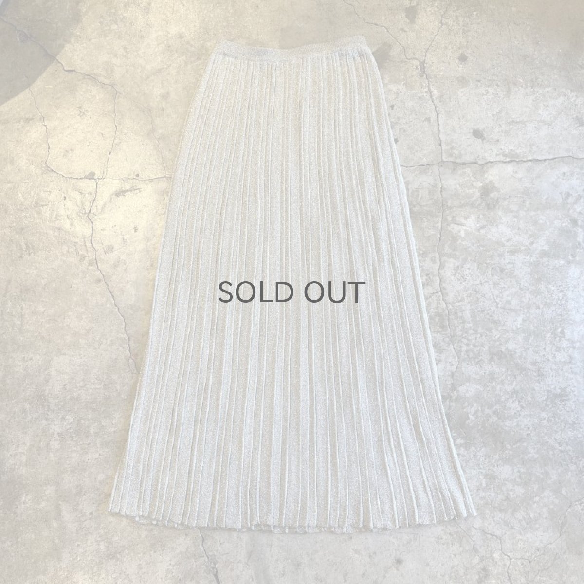 画像2: SILVER COLOR GLITTER PATTERN PLEATS DESIGN LONG SKIRT / W27~W31(9) (2)