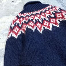 画像9: NORDIC KNITTING PATTERN COWICHAN SWEATER / Mens M (9)