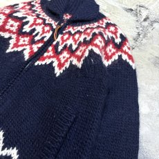 画像4: NORDIC KNITTING PATTERN COWICHAN SWEATER / Mens M (4)