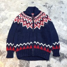 画像1: NORDIC KNITTING PATTERN COWICHAN SWEATER / Mens M (1)