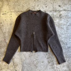 画像2: 【Wiz&Witch】"WEIRD" RIB ZIP KNIT / OS / BROWN (2)