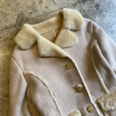 画像3: FAUX MOUTON DESIGN NUDE COLOR JACKET / Ladies M (3)