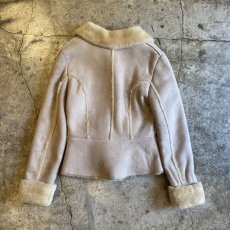 画像2: FAUX MOUTON DESIGN NUDE COLOR JACKET / Ladies M (2)