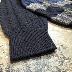 画像7: PANEL KNITTING PATTERN SWEATER / Mens L (7)